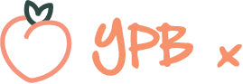Peach and text 'ypb x'.